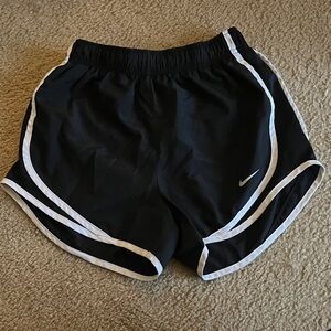 Nike Women's Black and White Athletic Shorts